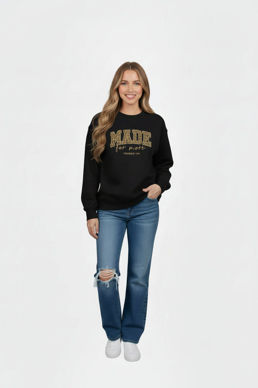 MADE for More Ephesians 2:10 Embroidered Christian Crewneck Sweatshirt