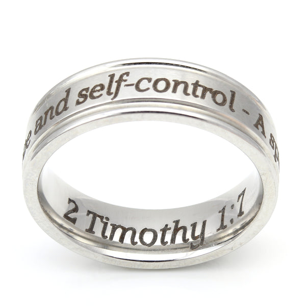 No Fear Silver Scripture Ring