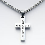 Amazing Grace Silver Cross Pendant
