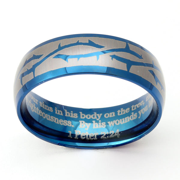 Blue Crown of Thorns Ring