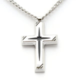 Black Star Cross on Silver Pendants